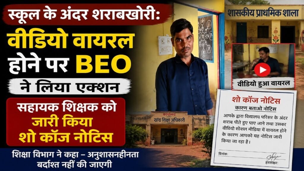 CG NEWS : शिक्षा के मंदिर में शराब पीते दिखे शिक्षक’ वीडियो वायरल होते ही विभाग में मचा हड़कंप