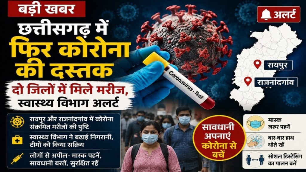 CG NEWS : छत्तीसगढ़ में कोरोना ने फिर बढ़ाई चिंता’ दो जिलों में मरीज मिलने के बाद स्वास्थ्य विभाग अलर्ट